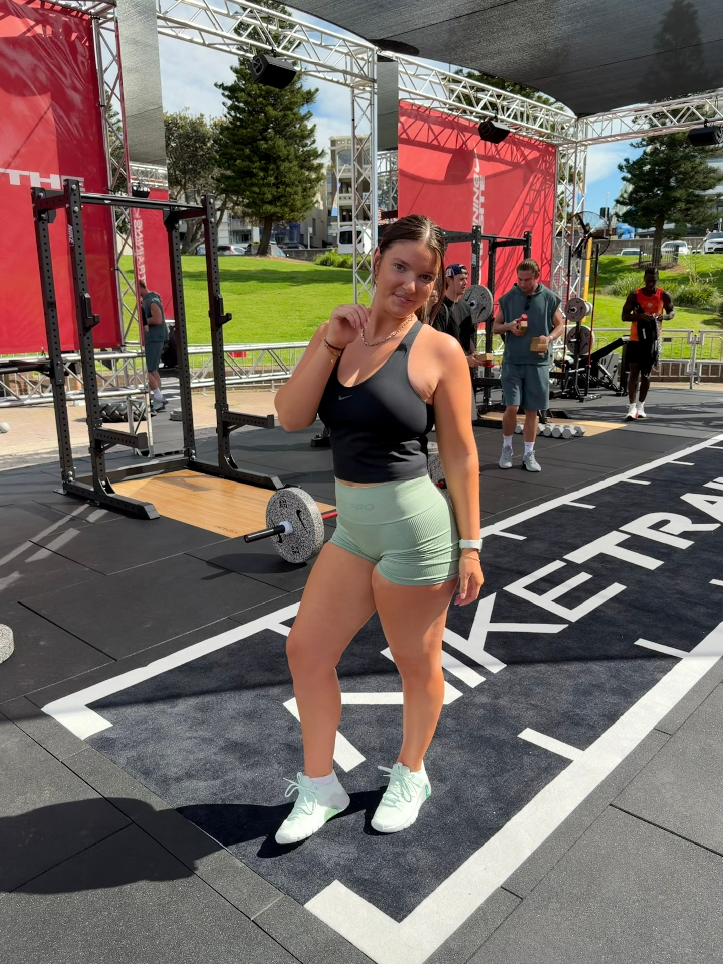 Lilly Greenwood coaching a strength training session